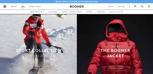 Bogner sito ufficiale