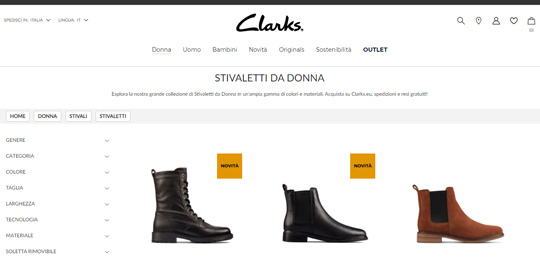 Clarks sito ufficiale