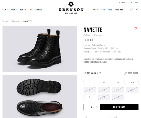 Grenson sito ufficiale scarpa Nanette