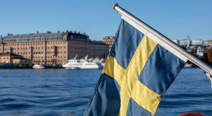 bandiera svedese a stoccolma
